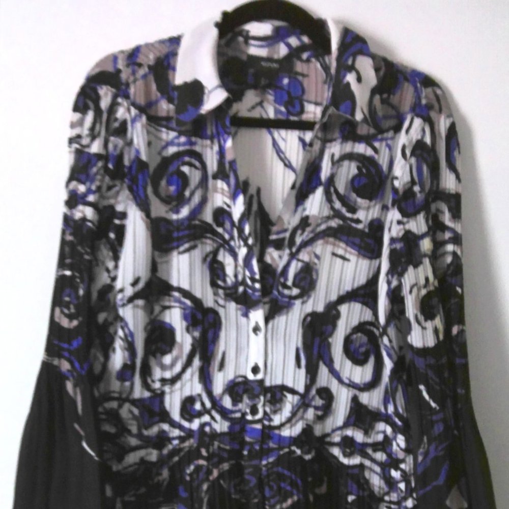 Super Flattering Semi Sheer Alfani Pleated Tunic